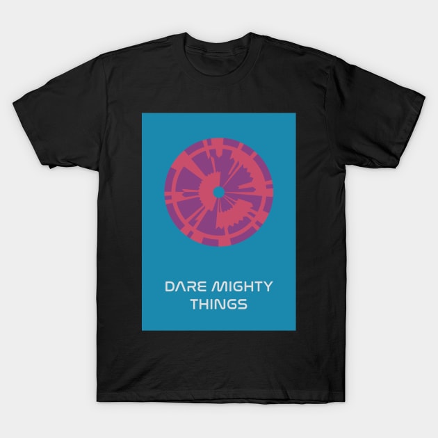 JPL/NASA Perseverance Parachute "Dare Mighty Things" Poster #3 T-Shirt by Walford-Designs